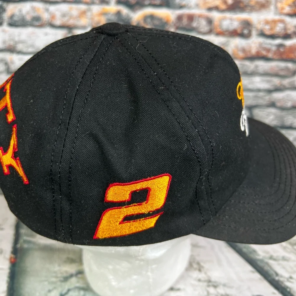 Vtg Miller Genuine Draft Beer Baseball Snapback Hat Cap‎ NASCAR #2 Rusty Wallace